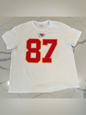 Nike White Tee with Red & Gold Chiefs 87 Graphic